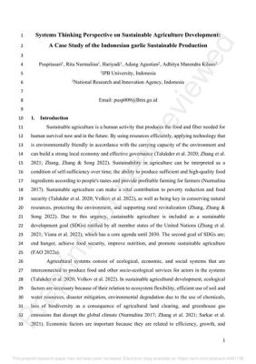  Zoning for Agricultural Sustainability: An Indonesian Perspective -  Bir Yol Haritası mı yoksa Tarımın Geleceği mi?